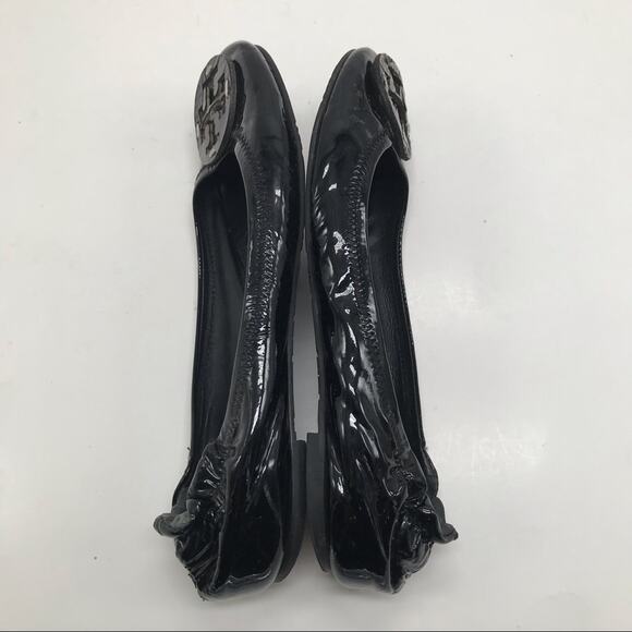 Tory Burch Women's Black Patent Leather Reva Ballet Flat 6.5 - Picture 4 of 10